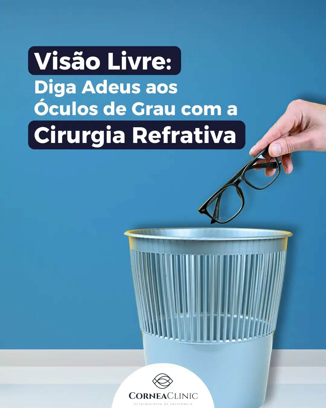 óculos no lixo